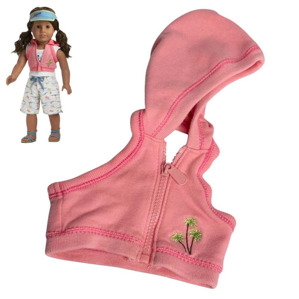 American Girl Hawaii Zip Hoodie Cropped Island Vacation Outfit Doll Accessory